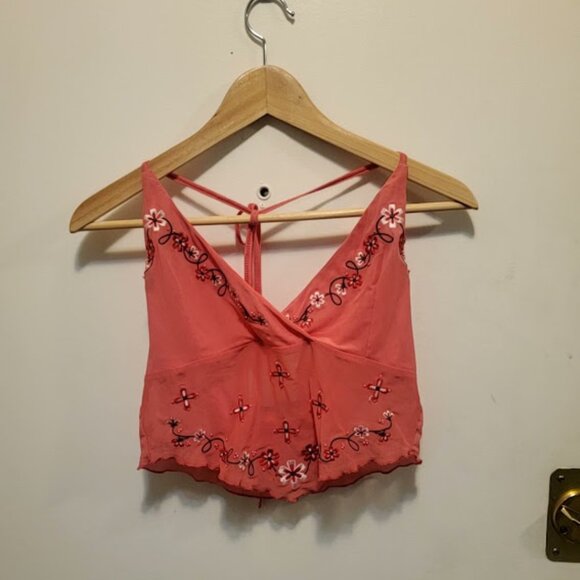 Delia's Embroidered Mesh Halter Top - Picture 2 of 2
